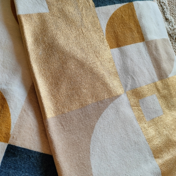 Set of 2 Gold and Navy Cushion Covers - Picture 2 of 14